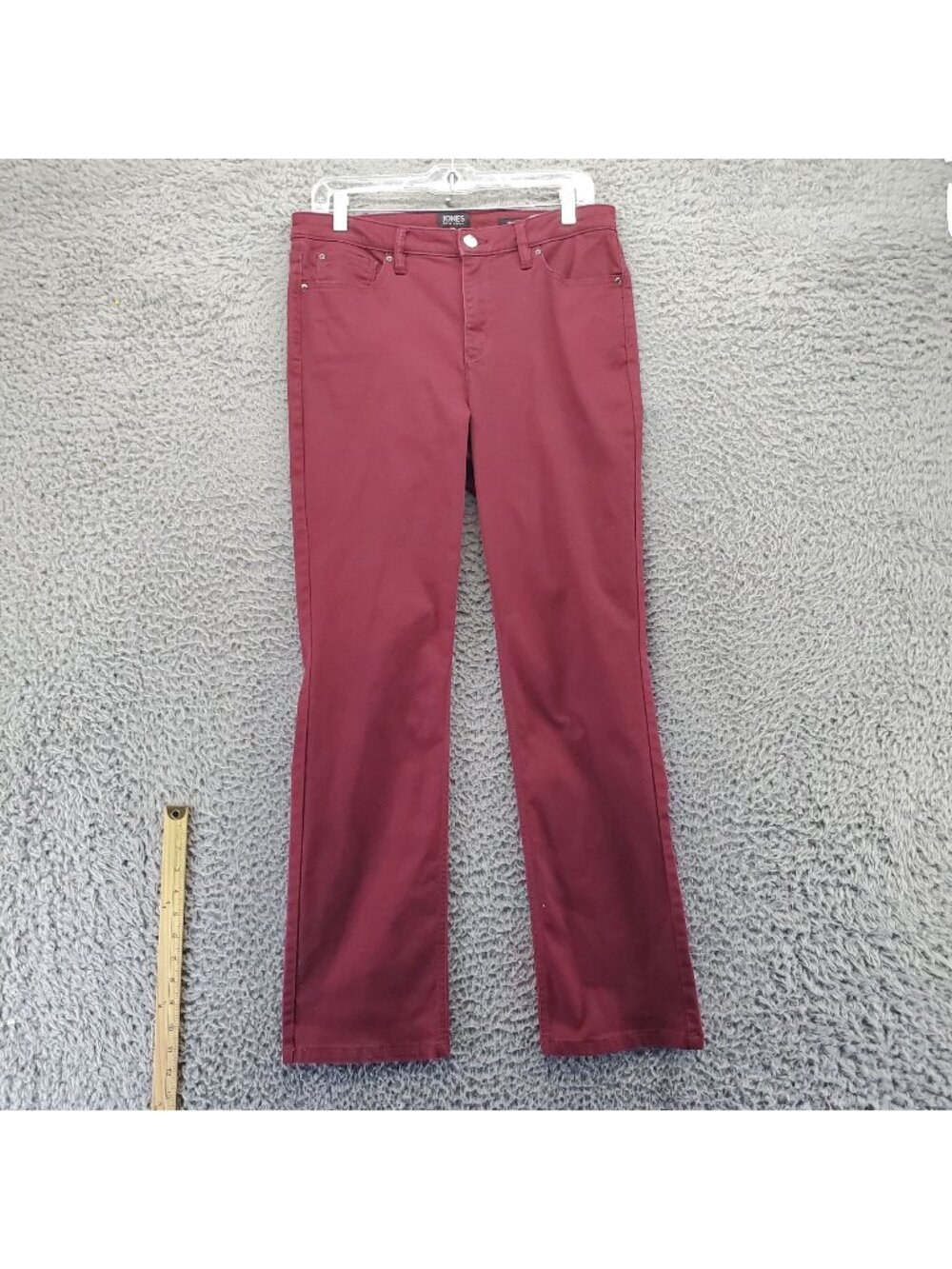 Jones New York Jeans Womens 10 Red Lexington Straight Soft Stretch